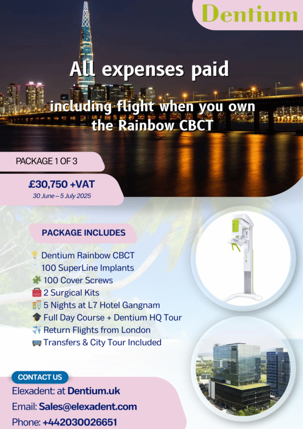 Package 1 – KS0: Dentium Rainbow CBCT + Korea Course Experience